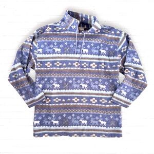 Vintage 90s IN GOOD COMPANY Aztec Western High Neck Fleece Tunic Sweatshirt Top